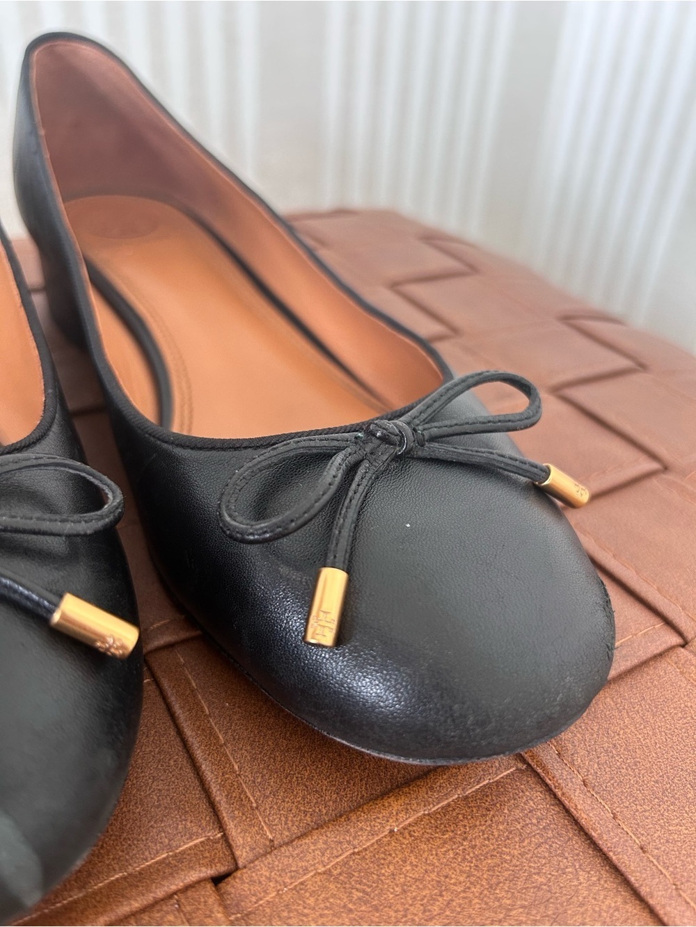 TORY BURCH Brooke Bow 25MM  Black Ballet Nappa Leather Heels Women’s Size 8.5 - Picture 6 of 11